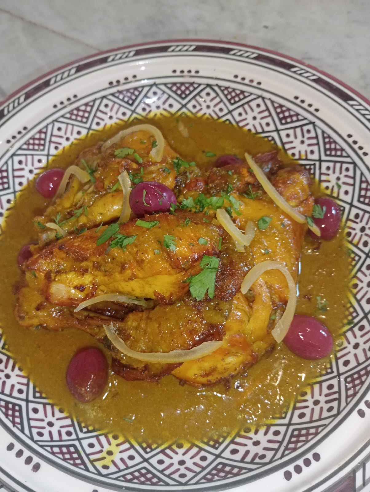 Elegant dining area with traditional Moroccan table setting