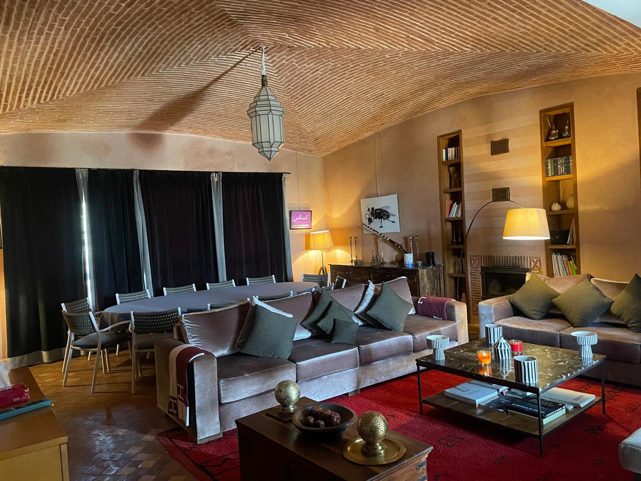 Beautiful courtyard with fountain and seating area