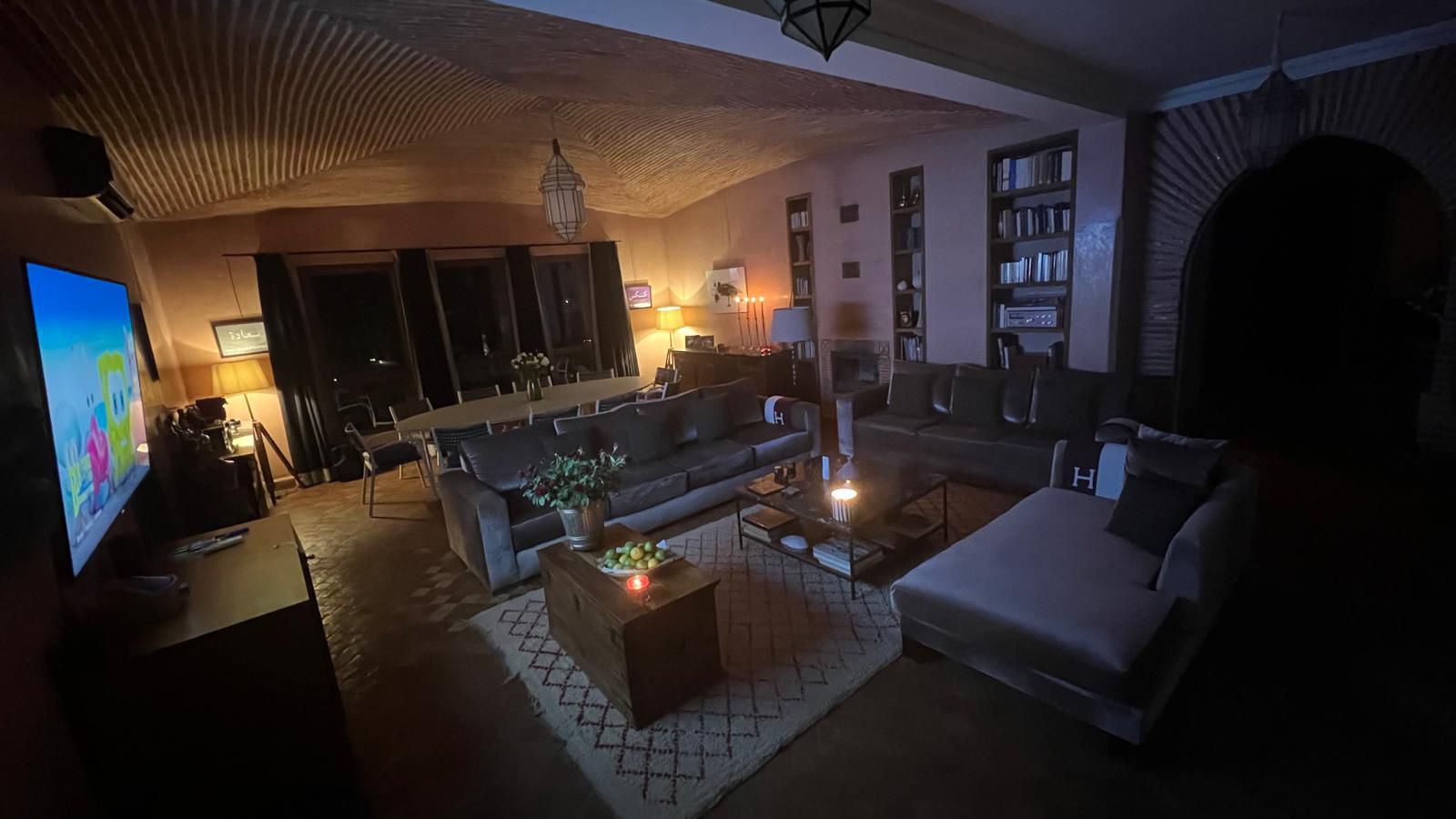 Beautiful courtyard with fountain and seating area