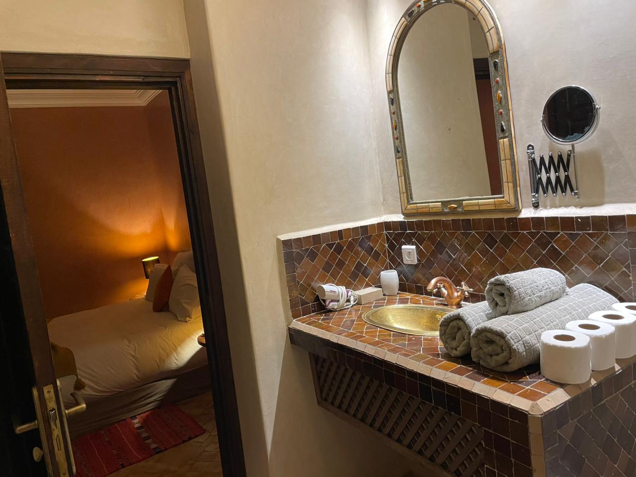 Pool room private balcony with seating area